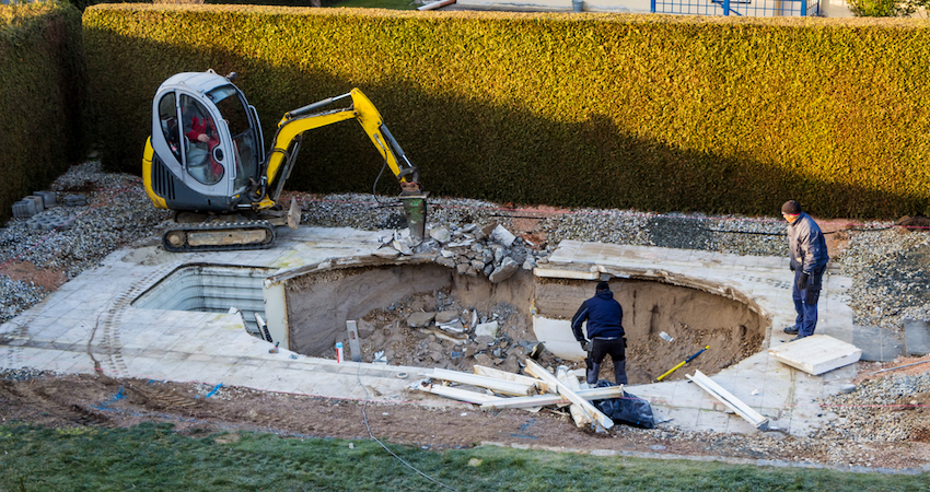 cost to break down a pool