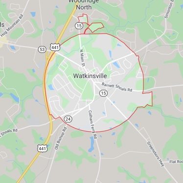 Screenshot of Watkinsville, GA Map